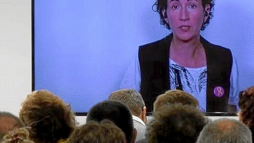 Marta Rovira intervino ayer telemáticamente en el Consell Nacional de ERC. | FOTO: E. P.