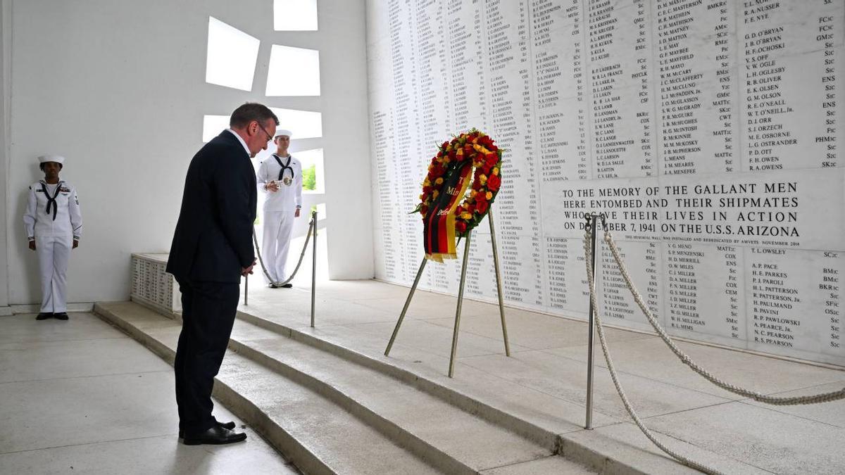 Boris Pistorius, ministro federal de Defensa de Alemania, visita Pearl Harbor