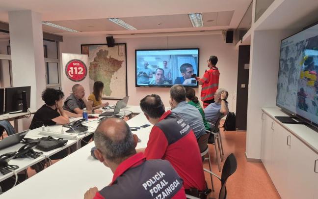 Reunión del Comité Asesor de Emergencias en la sede de SOS Navarra. Cedida