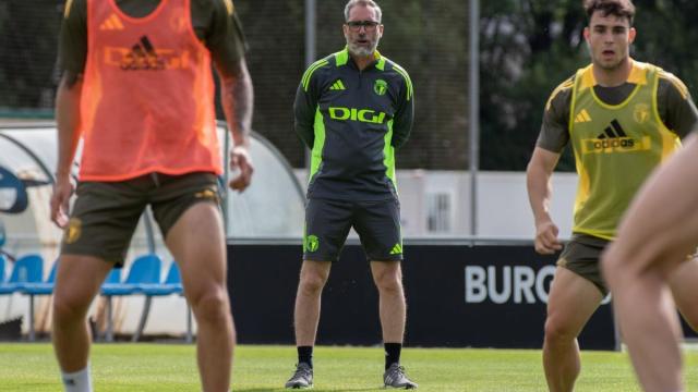 'Bolo' en su última experiencia como entrenador. / BURGOS CF