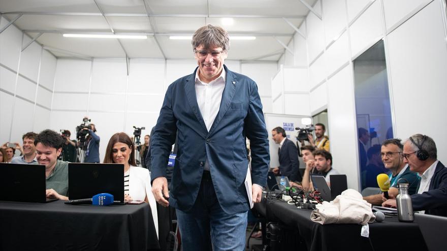 Carles Puigdemont, este domingo tras conocer los resultados electorales.