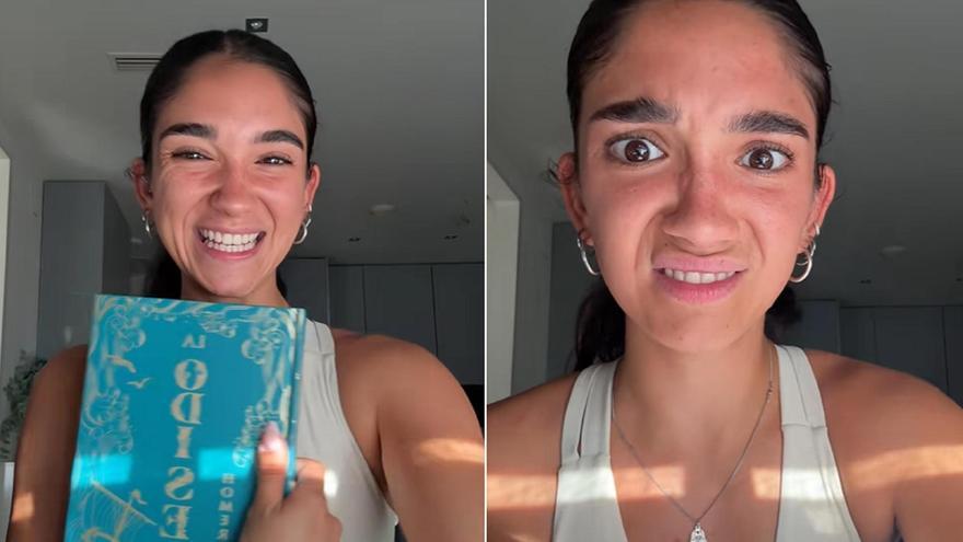 "Qué difícil es esto de leer, ¿no?", lamenta la influencer.