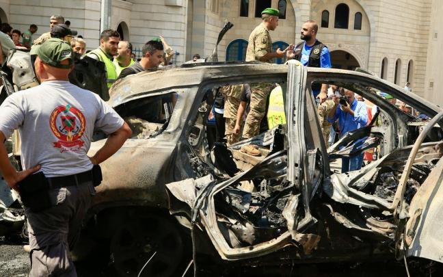 Estado en el que ha quedado el coche en el que viajaba Jalil al Maqdá.