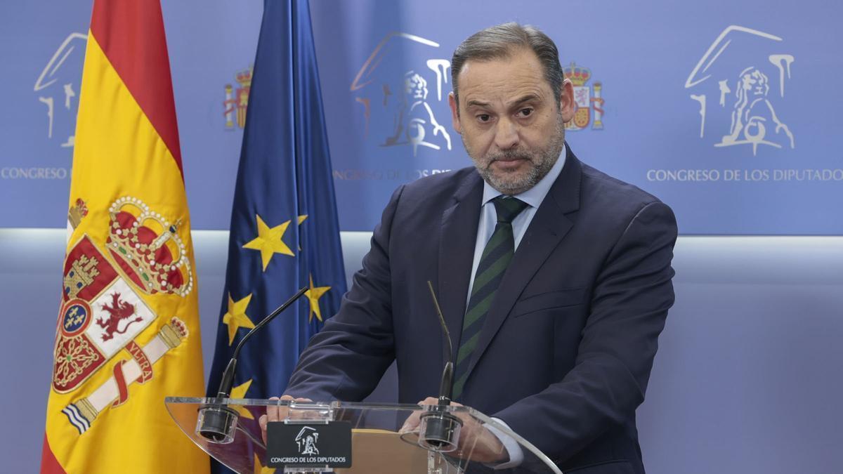 José Luis Ábalos, durante su comparecencia de este martes.