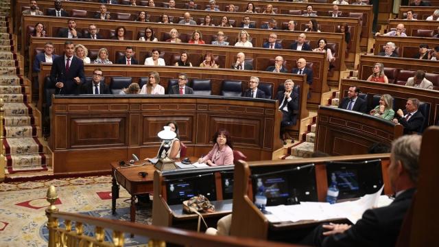 Pedro Sánchez interviene durante una sesión plenaria en el Congreso, 9 de septiembre de 2026.