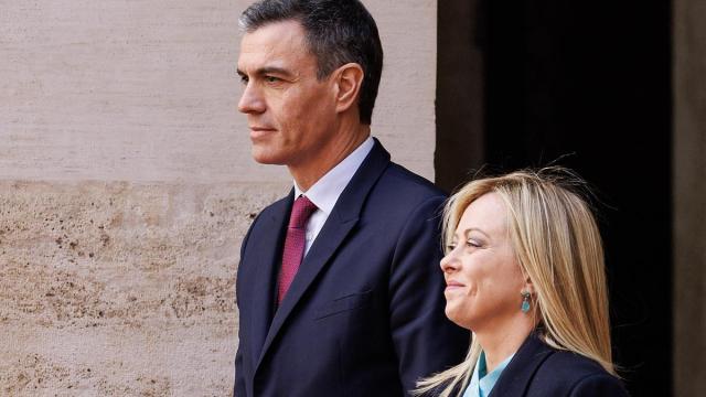 Imagen de archivo de Sánchez y Meloni.