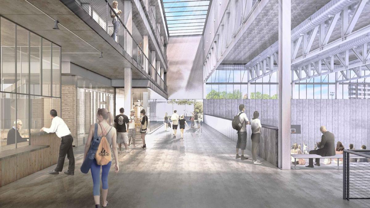 Recreación del interior del nuevo polideportivo