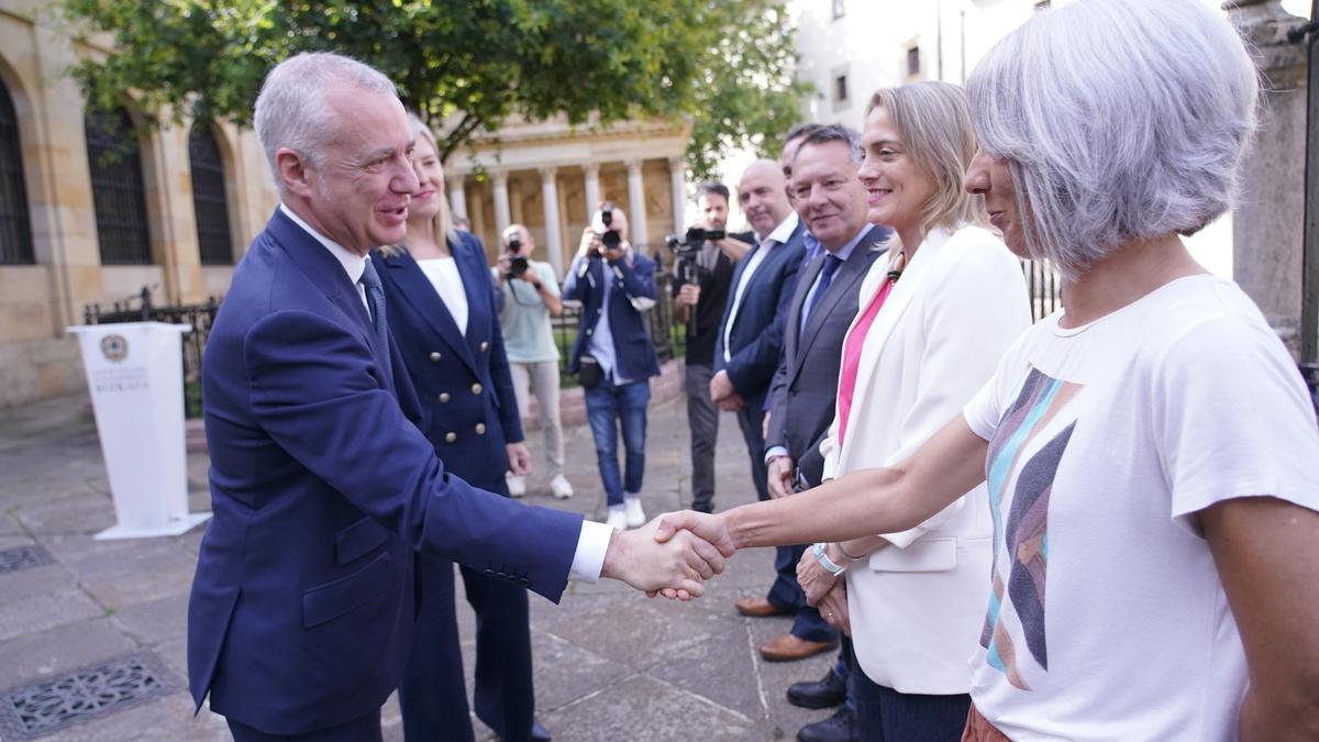 El lehendakari, Iñigo Urkullu, en el reconocimiento que le han tributado este lunes en las Juntas de Gernika