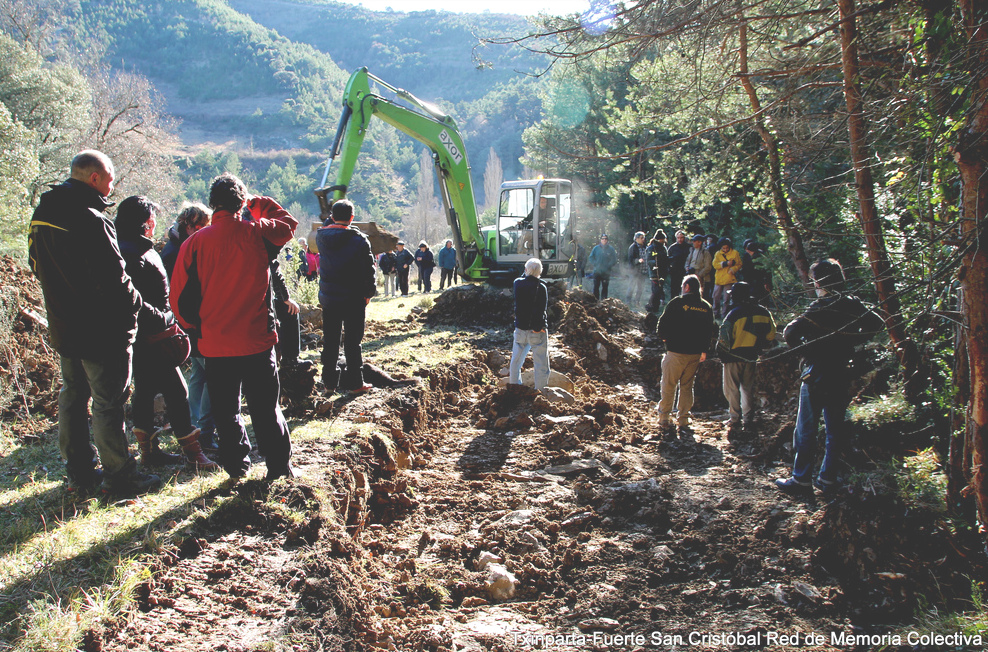 Exhumaciones en la fosa de Elía. Foto: Asociación Txinparta-Fuerte San Cristóbal