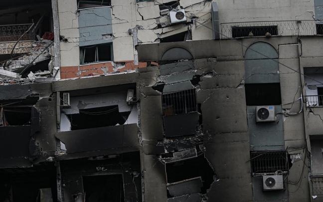 Edificio destruido en Gaza tras los últimos ataques israelíes
