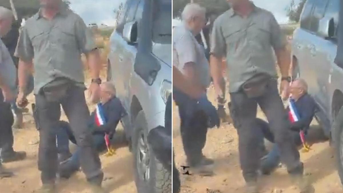 Bernard Baudoux, diplomático francés y alcalde de la ciudad de Aulnoye-Aymeries, resultó herido después de que colonos israelíes atacaran un convoy de vehículos diplomáticos extranjeros en la localidad de Taybeh, en la C