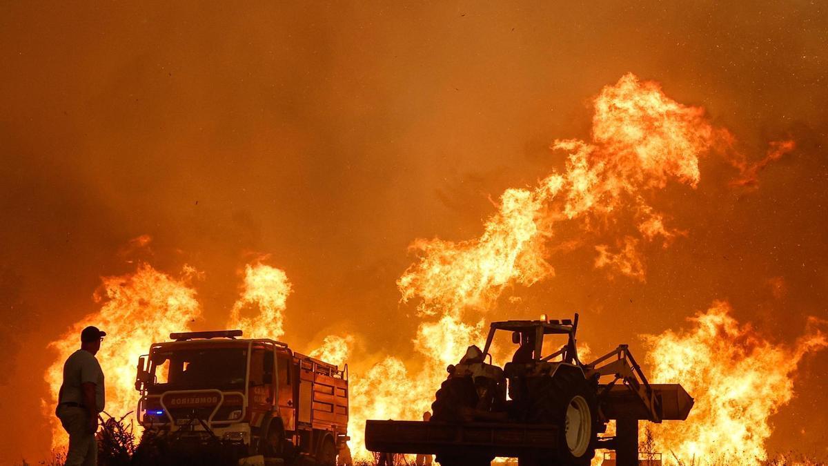 Incendio forestal en Odemira, al suroeste de Portugal