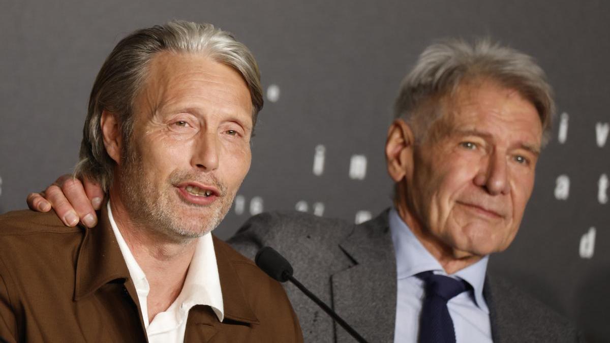 Mads Mikkelsen y Harrison Ford en Cannes.