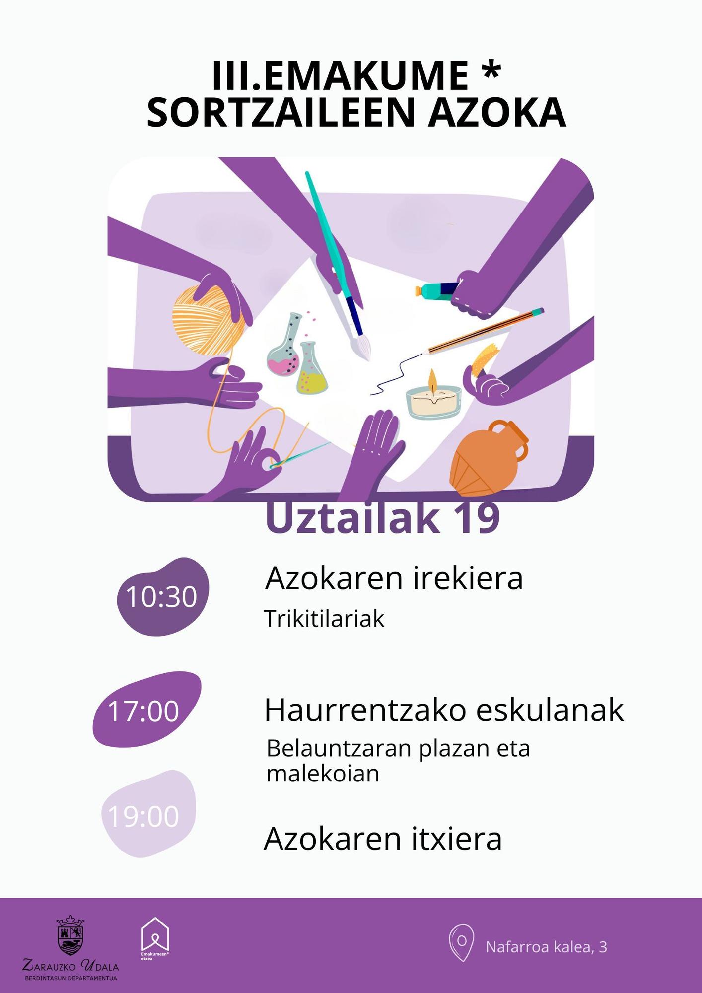 Cartel de la Feria de Mujeres Creadoras de este sábado.