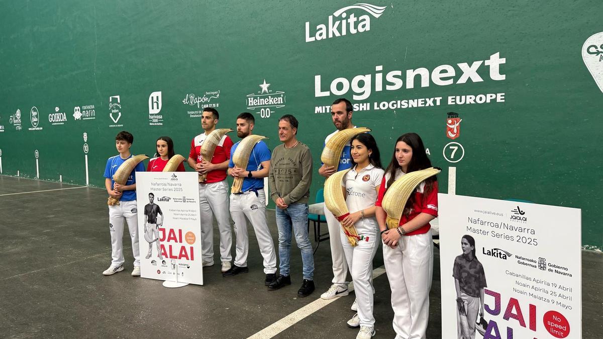 Los pelotaris, en la presentación del Master Series de Nafarroa.