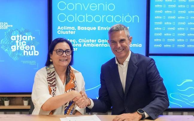 El presidente de Aclima, Xabier Caño, y la presidenta de Viratec, Josefa de León