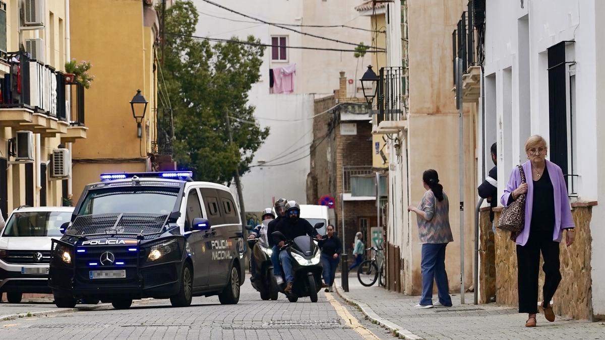 Agentes de la Policía Nacional desplegados en Málaga.
