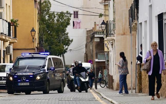 Agentes de la Policía Nacional desplegados en Málaga.