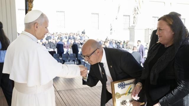 El Papa León XIV recibe al alcalde de Rute, David Ruiz.