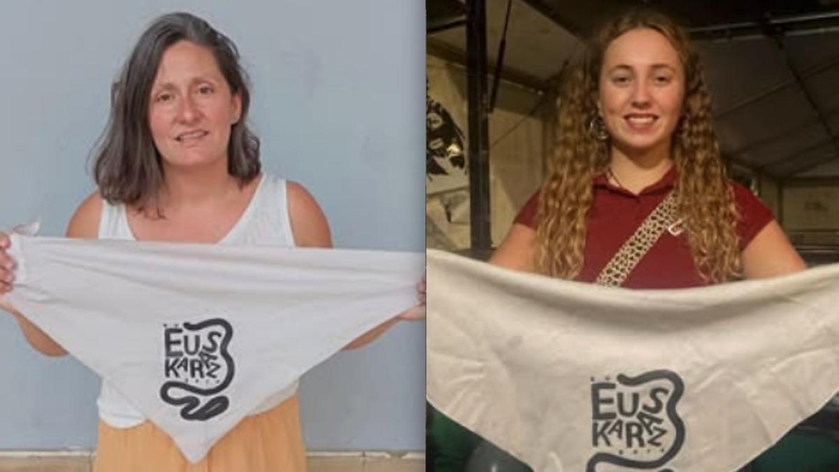 Bi herritar, euskararen zapiarekin.