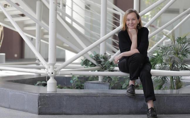 Clara Sánchez, en su visita a Bilbao.