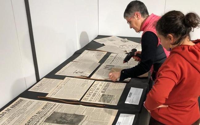 La exposición documental sobre la guerra civil ya se está montando en el Museo de Orduña