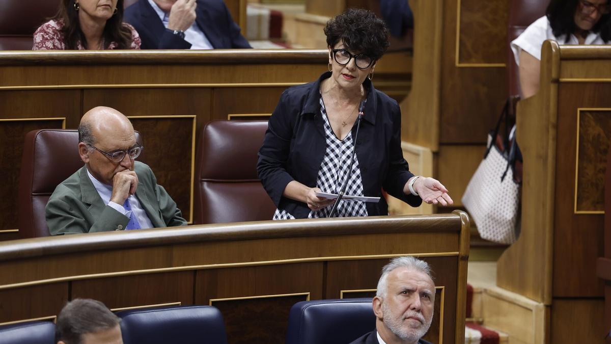La portavoz del PNV, Maribel Vaquero, durante su intervención.