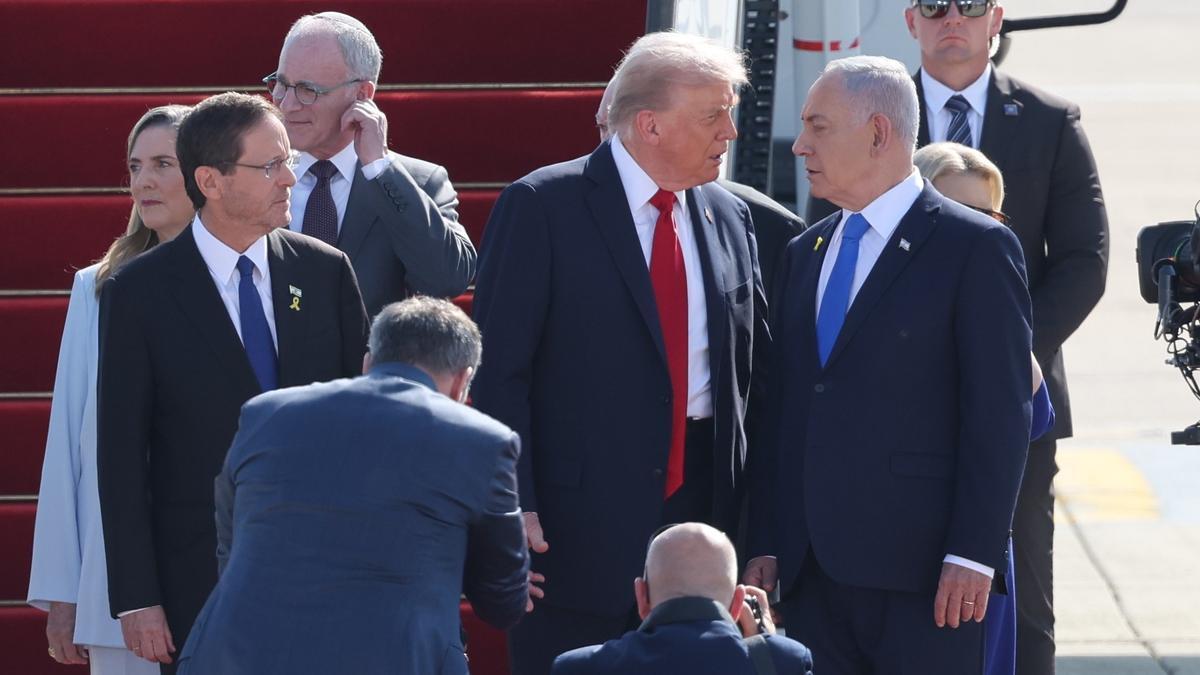 Trump junto a Netanyahu a su llegada a Israel.