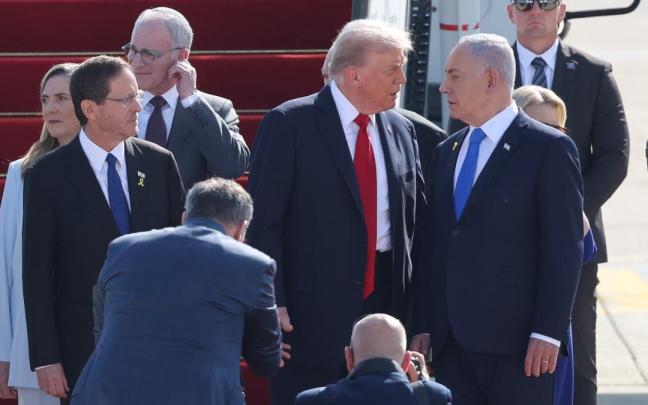 Trump junto a Netanyahu a su llegada a Israel.
