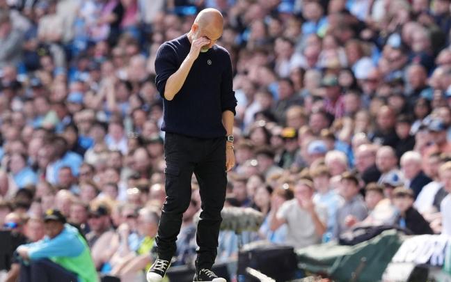 Pep Guardiola en la final de la FA CUP de la temporada pasada frente al Crystal Palace.