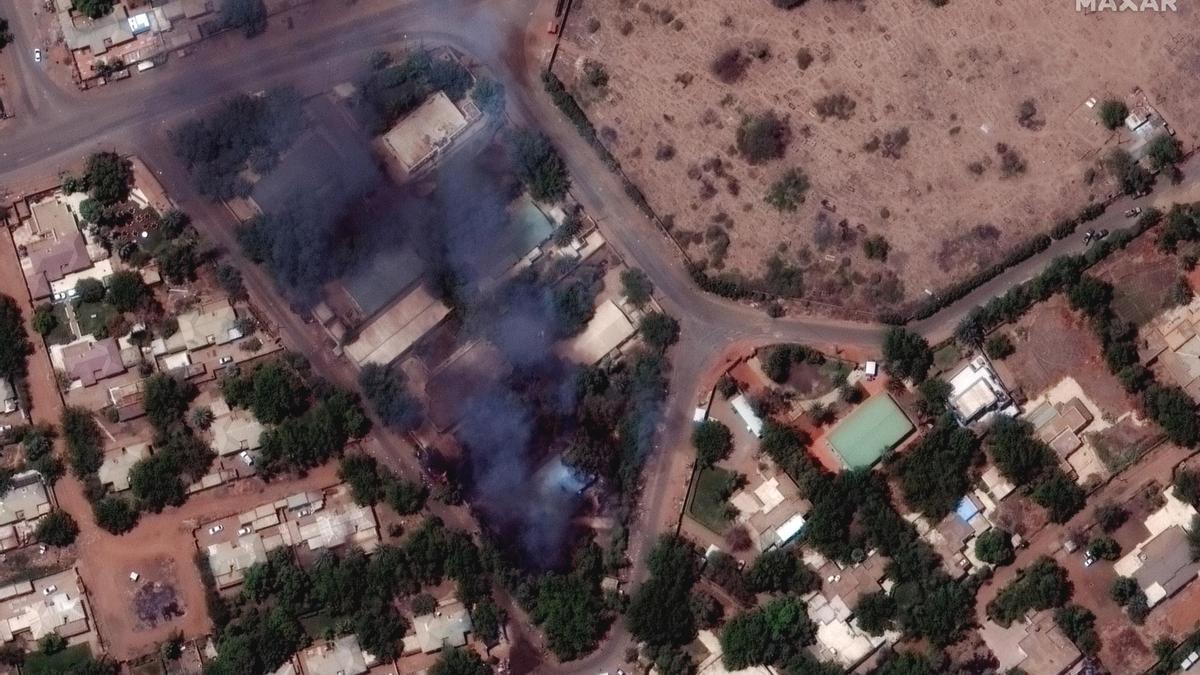 Imagen aérea tomada en la capital sudanesa, Jartum