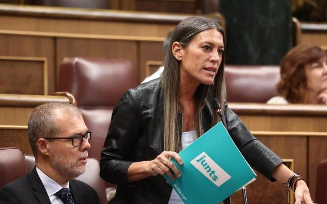 La portavoz de Junts en el Congreso, Miriam Nogueras, durante una intervención en el hemiciclo.