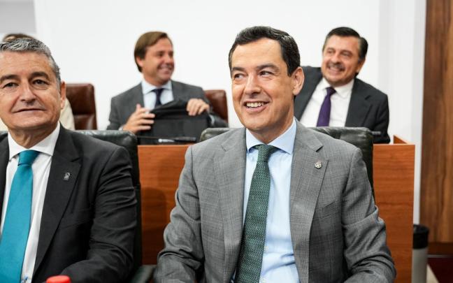 El presidente en funciones de la Junta y candidato del PP a la reelección, Juanma Moreno.