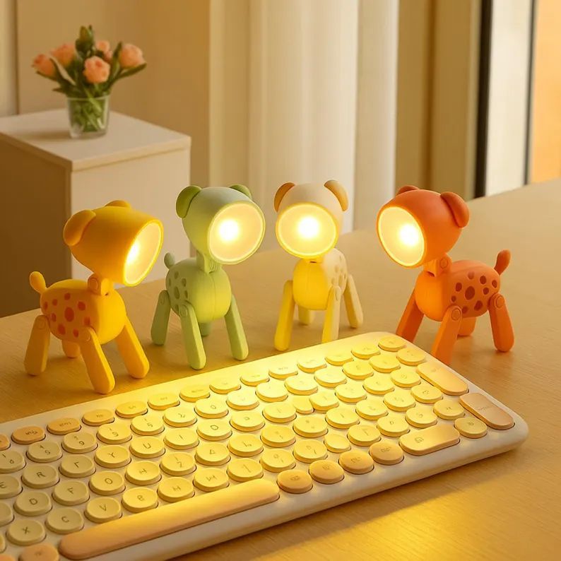 Original lámpara con forma de perro.