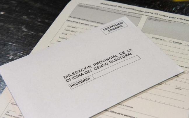 Ejemplo de voto por correo que se puede obtener en Correos.