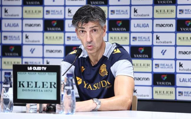 Imanol Alguacil, durante una rueda de prensa. / R.S.