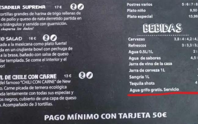 Carta restaurante Noja