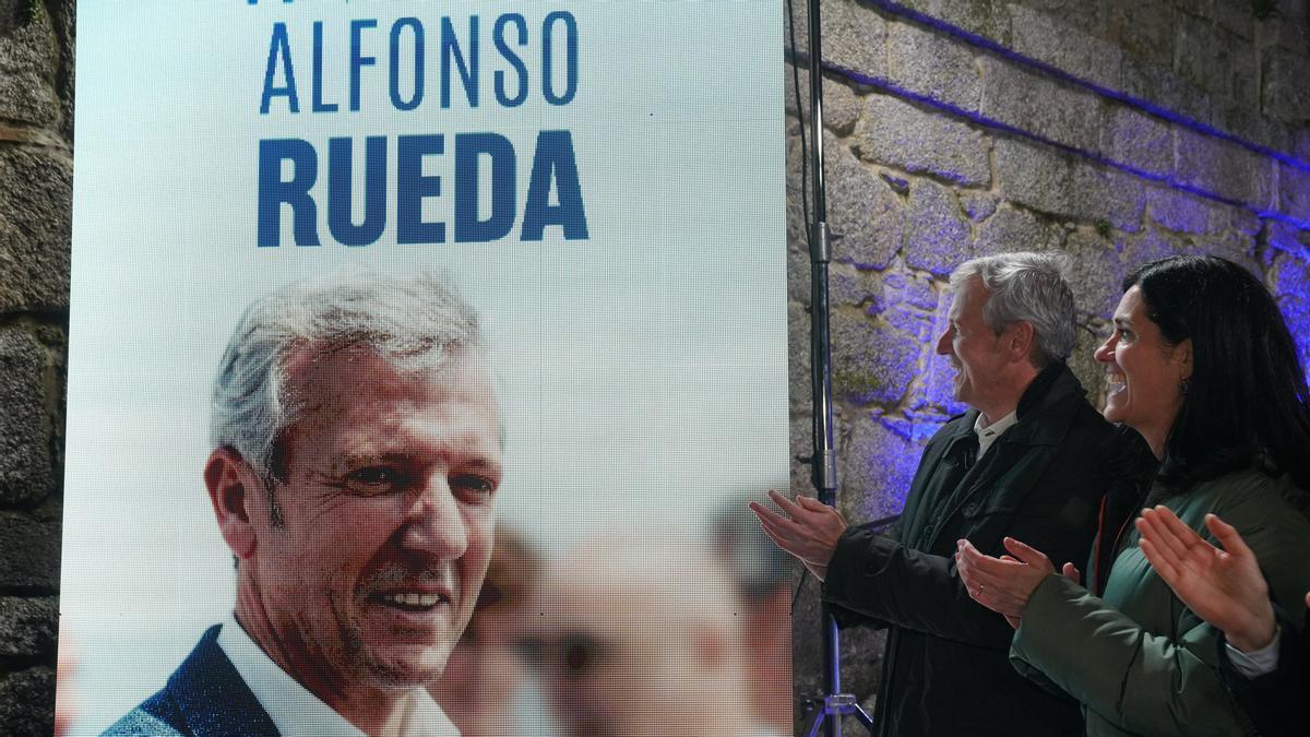 El candidato del PP y sucesor de Feijóo en la Xunta, Alfonso Rueda, también mide su liderazgo.