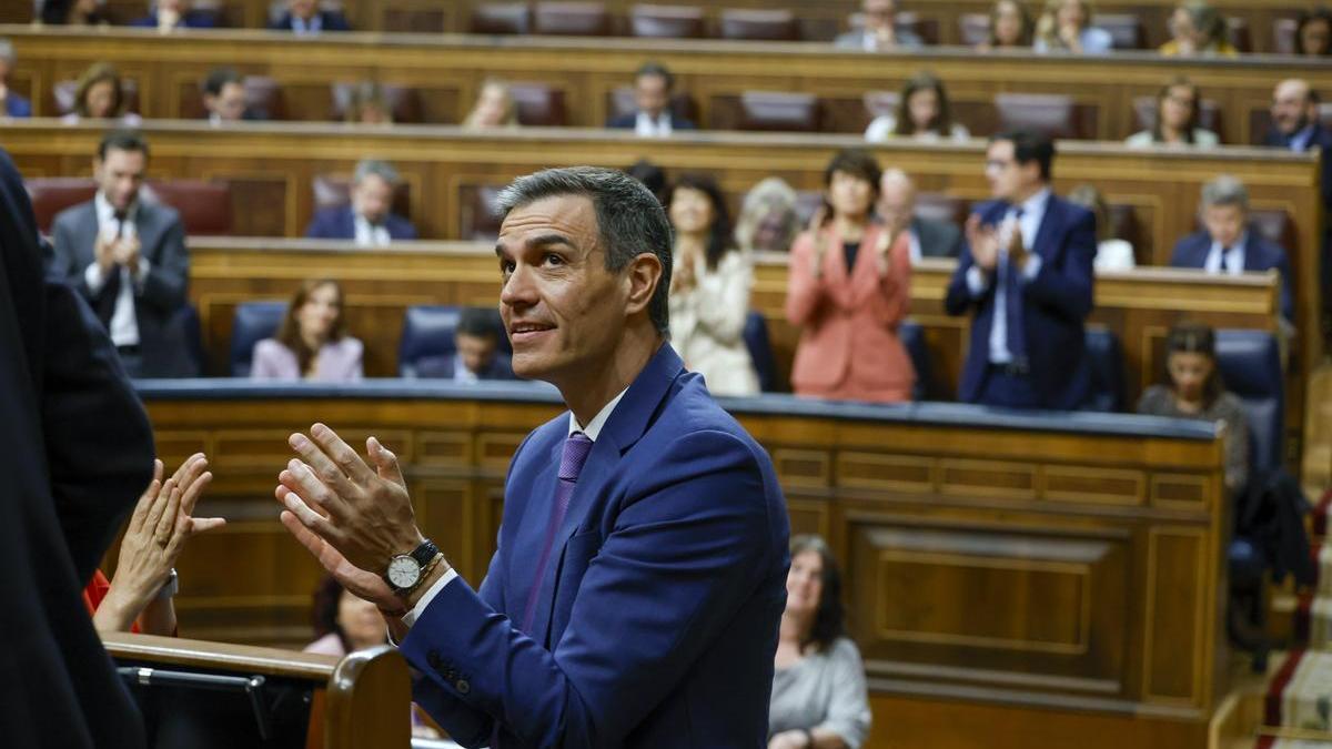 Pedro Sánchez interviene en el Congreso de los Diputados.