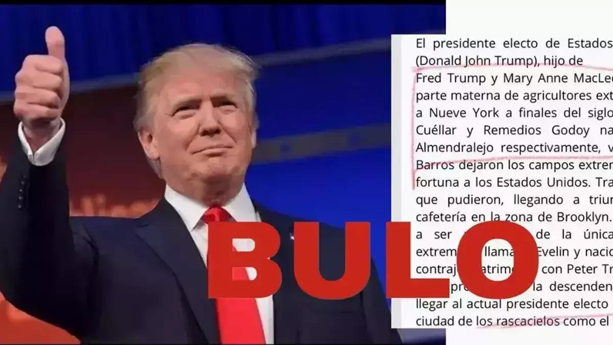 Donald Trump no es "descendiente de agricultores extremeños.