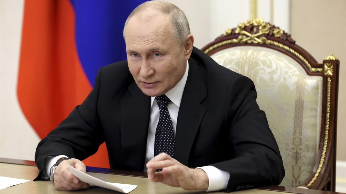 El presidente de Rusia, Vladimir Putin, en una rueda de prensa en el Kremlin