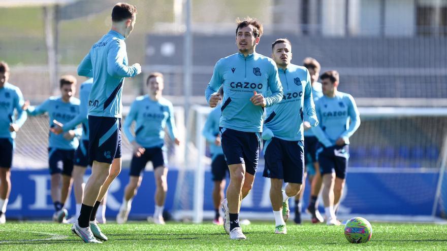 Imagen de un entrenamiento en las instalaciones de Zubieta.