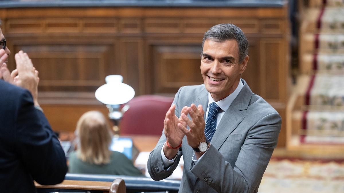 Pedro Sánchez, en la sesión plenaria de este viernes en el Congreso.