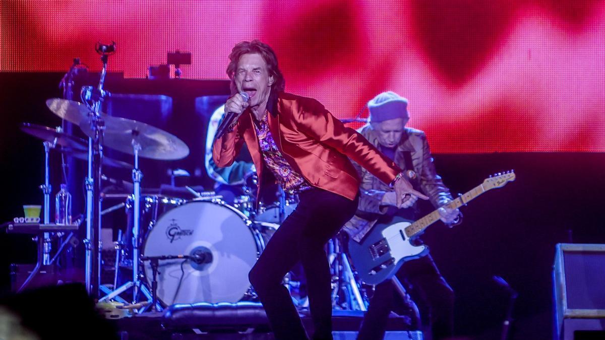 El vocalista y cofundador del grupo The Rolling Stones, Mick Jagger, en un concierto en el Wanda Metropolitano.