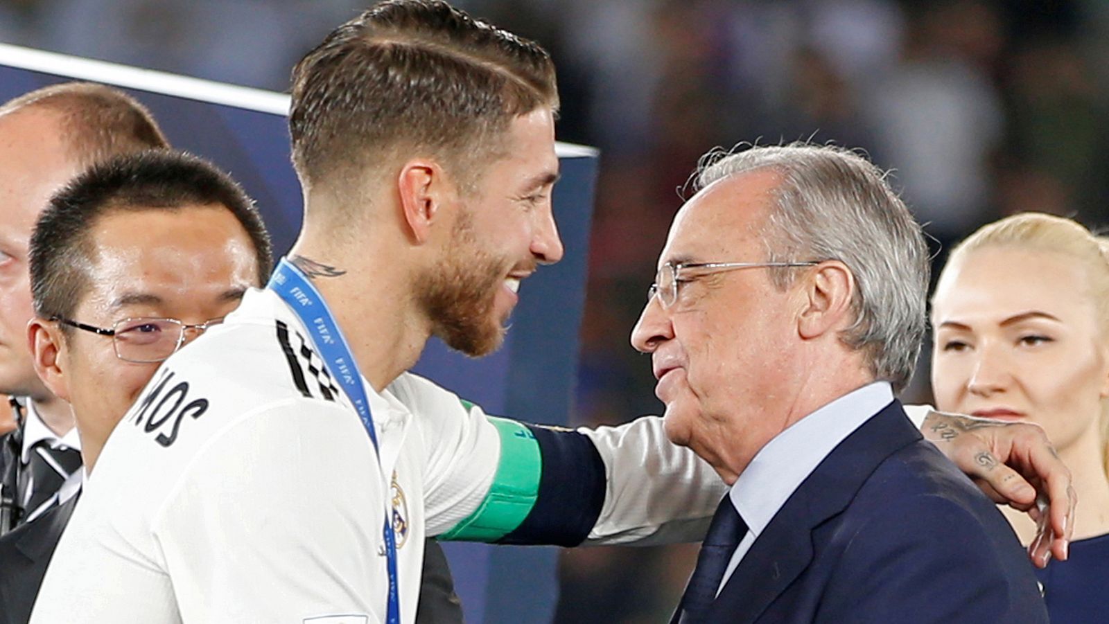 Florentino Pérez con Sergio Ramos