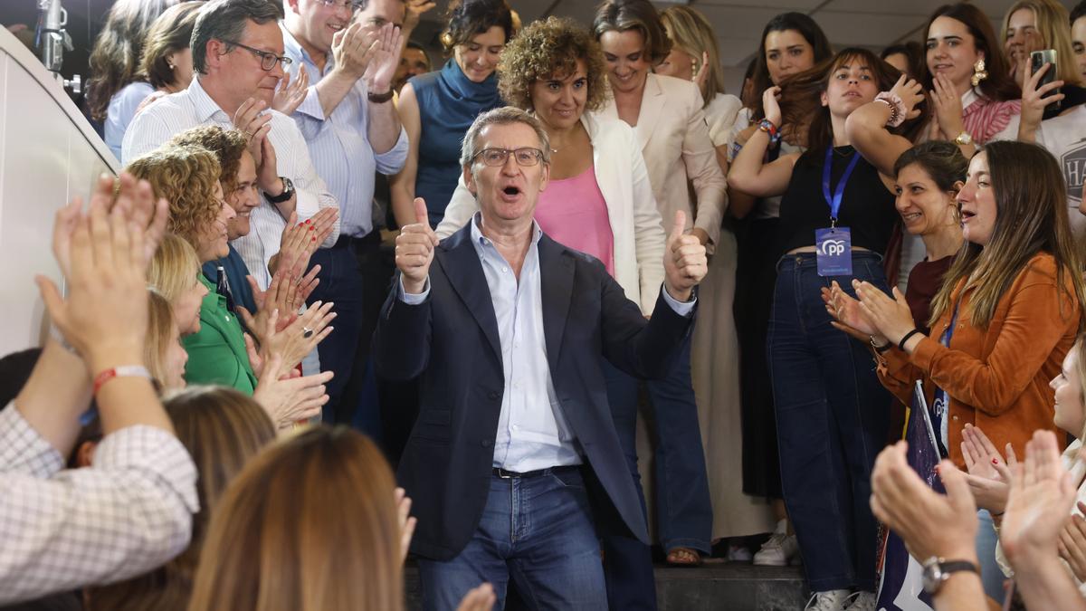 Feijóo, este domingo tras conocer los resultados electorales.