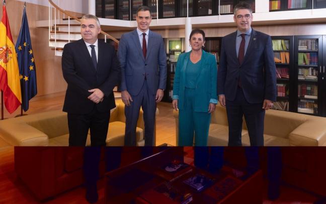 Reunión de Cerdán y Sánchez con Aizpurua y Elejabarrieta. / EP Reunión de Cerdán y Sánchez con Aizpurua y Elejabarrieta.