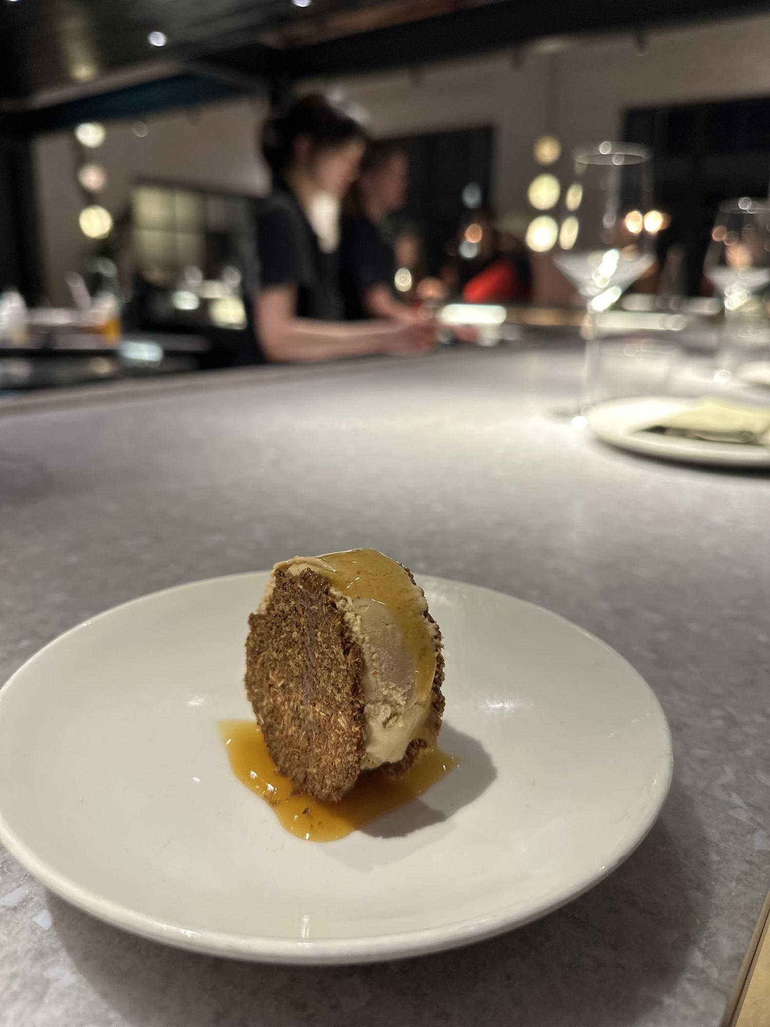 Postre de pan en el restaurante Silo.