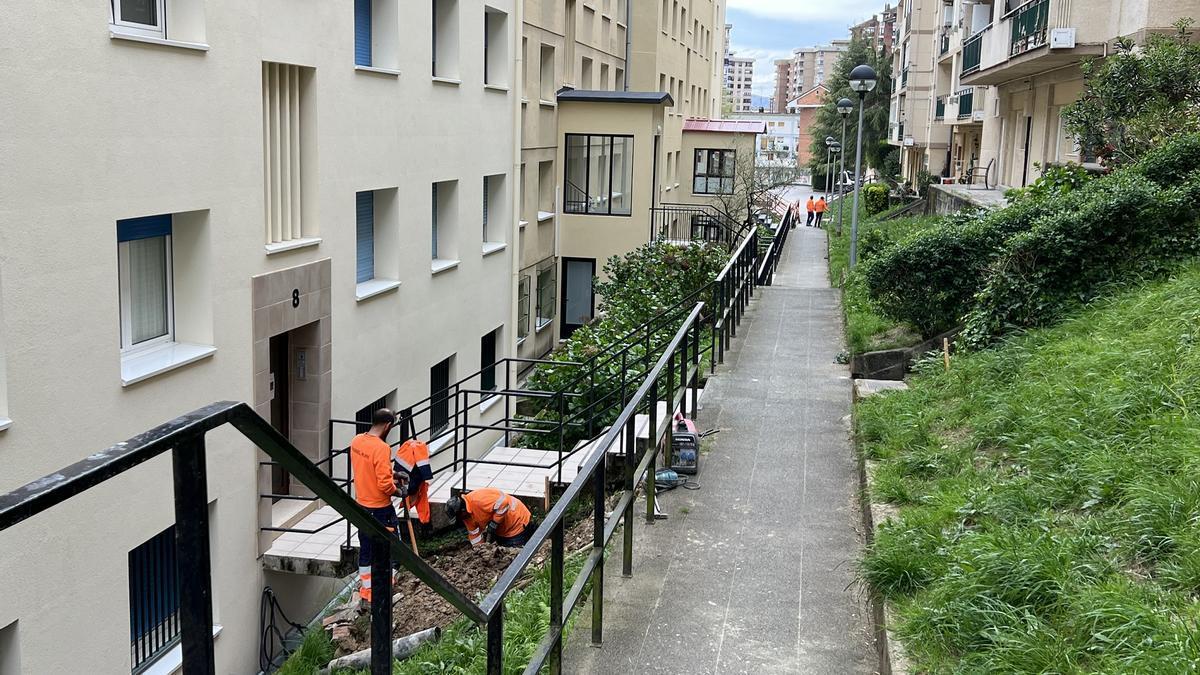 Obras de reurbanización en la calle Igeldo