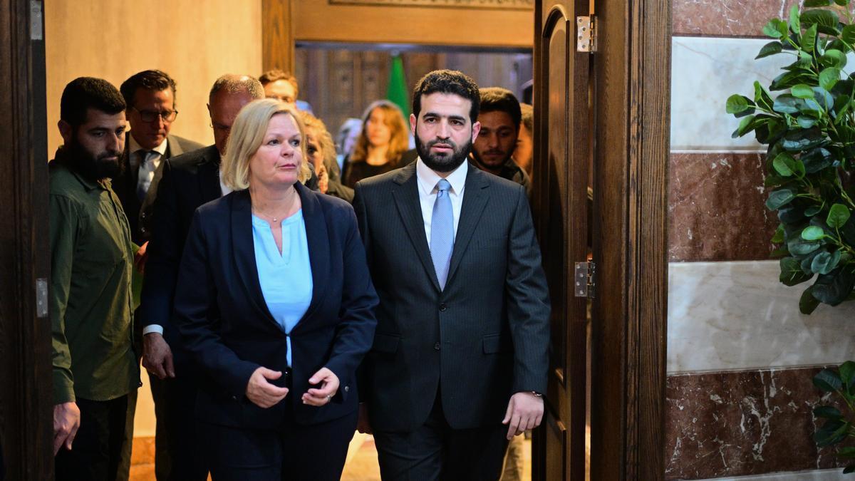 Los ministros de Interior de Alemania y Austria, Nancy Faeser y Gerhard Karner